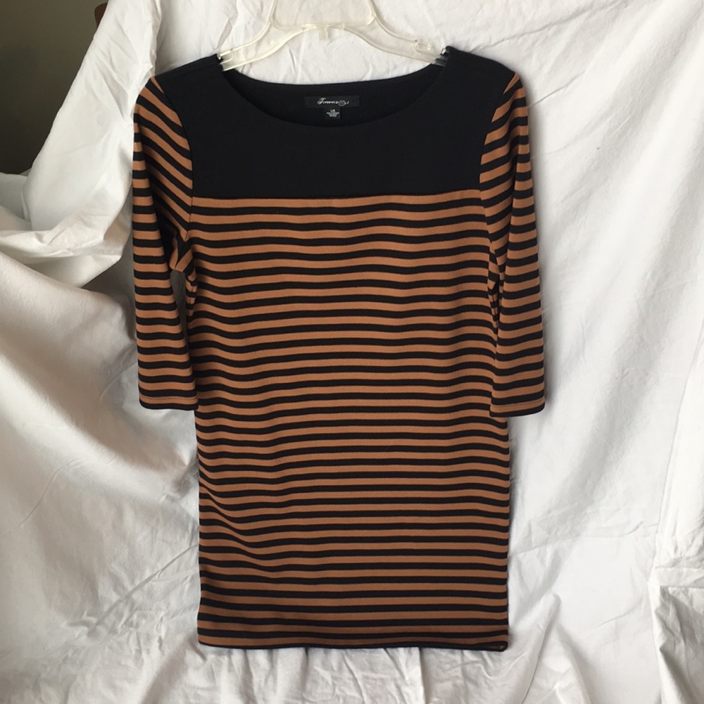 Forever 21 striped black and brown dress